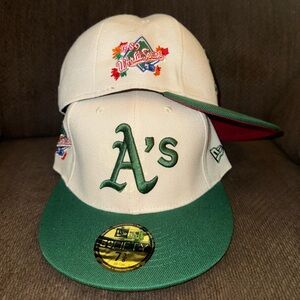 New Era Green and Cream A's Hat